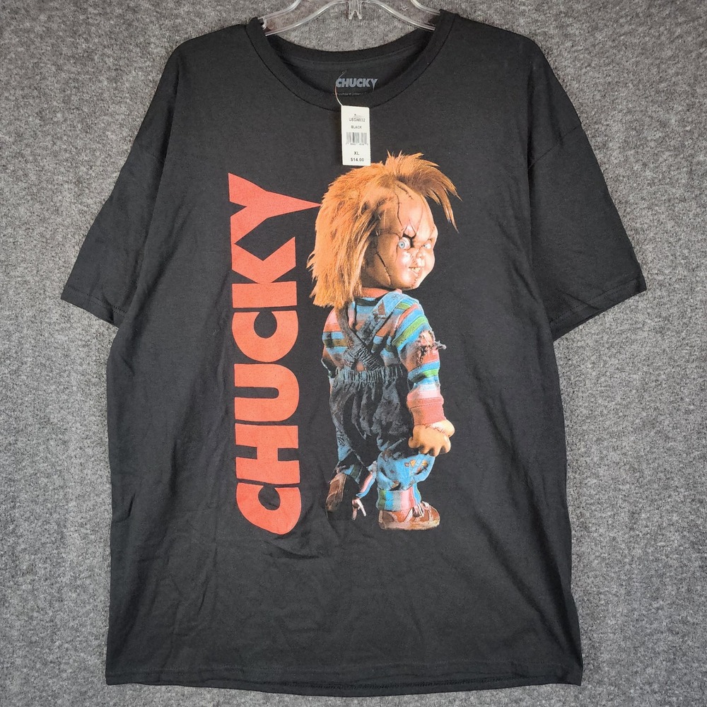 Chucky T-Shirt Mens XL Seed of Chucky Graphic Black Horror Movie NEW